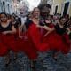 Bailarinas participan en la inauguración de las Fiestas de la Calle San Sebastián este jueves, en San Juan (Puerto Rico). Imagen de archivo. EFE/ Thais Llorca