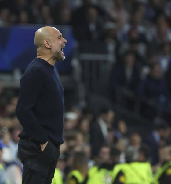 El técnico español del Manchester City, Pep Guardiola, en una imagen de archivo en el estadio Santiago Bernabéu. EFE / Kiko Huesca.