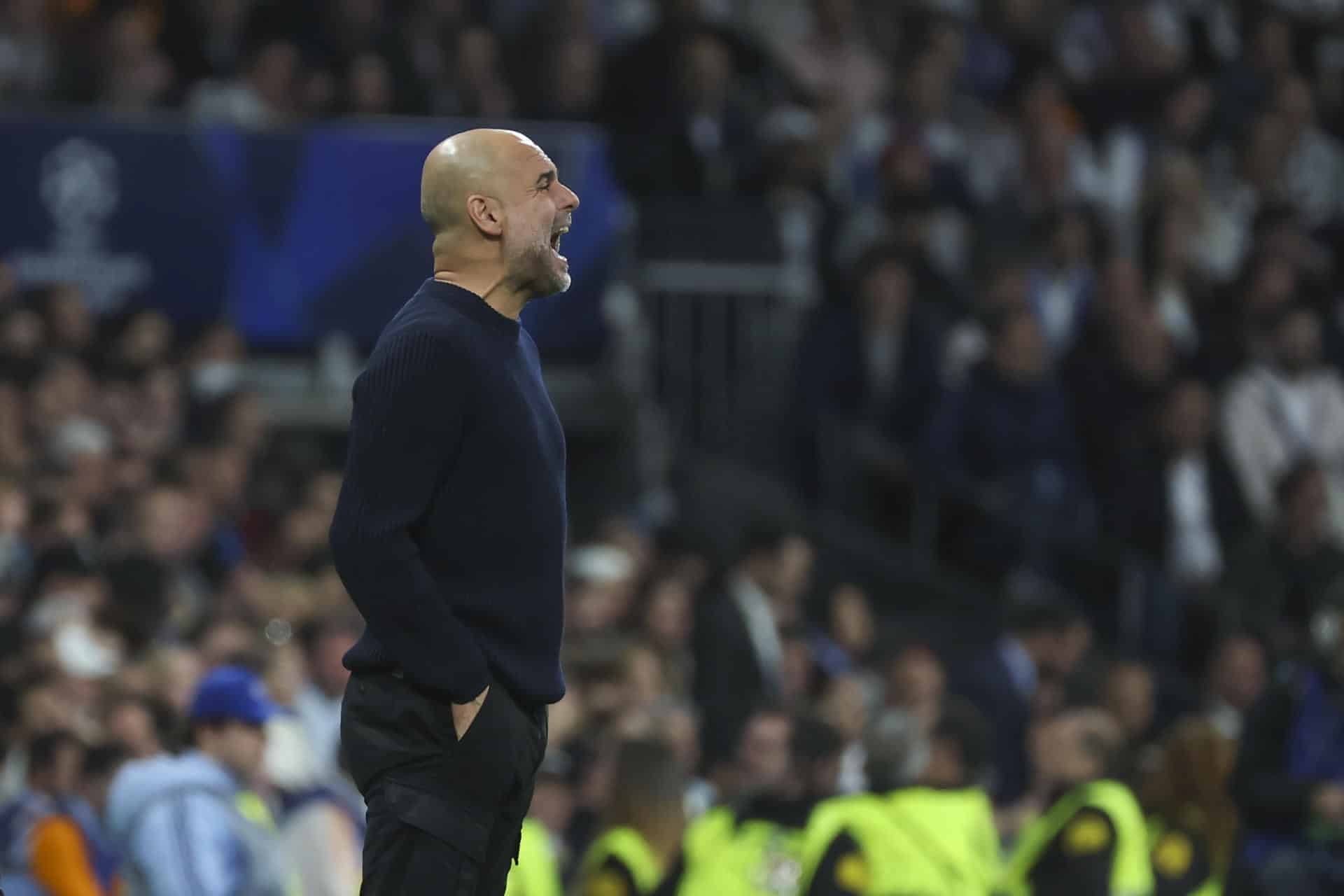 El técnico español del Manchester City, Pep Guardiola, en una imagen de archivo en el estadio Santiago Bernabéu. EFE / Kiko Huesca.