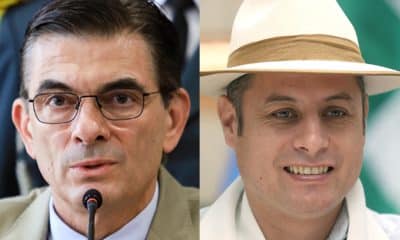 Combo de fotografías de archivo del presidente de Bolivia, Rodrigo Paz (i), y del vicepresidente de Bolivia, Edmand Lara. EFE/ Gabriel Márquez / Luis Gandarillas