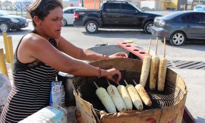 Una vendedora ambulante ofrece elotes en la ciudad de Reynosa en el estado de Tamaulipas (México). Imagen de archivo. EFE/Abraham Pineda-Jacome
