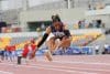 La ecuatoriana Adriana Katerine Chila se adjudicó este jueves la medalla de plata en la prueba de salto triple de la vigésima edición de los Juegos Bolivarianos de Lima. EFE/ Renato Pajuelo
