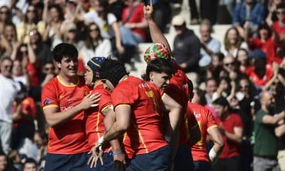 La selección de España en un partido ante Georgia el pasado 16 de febrero.EFE/Víctor Lerena