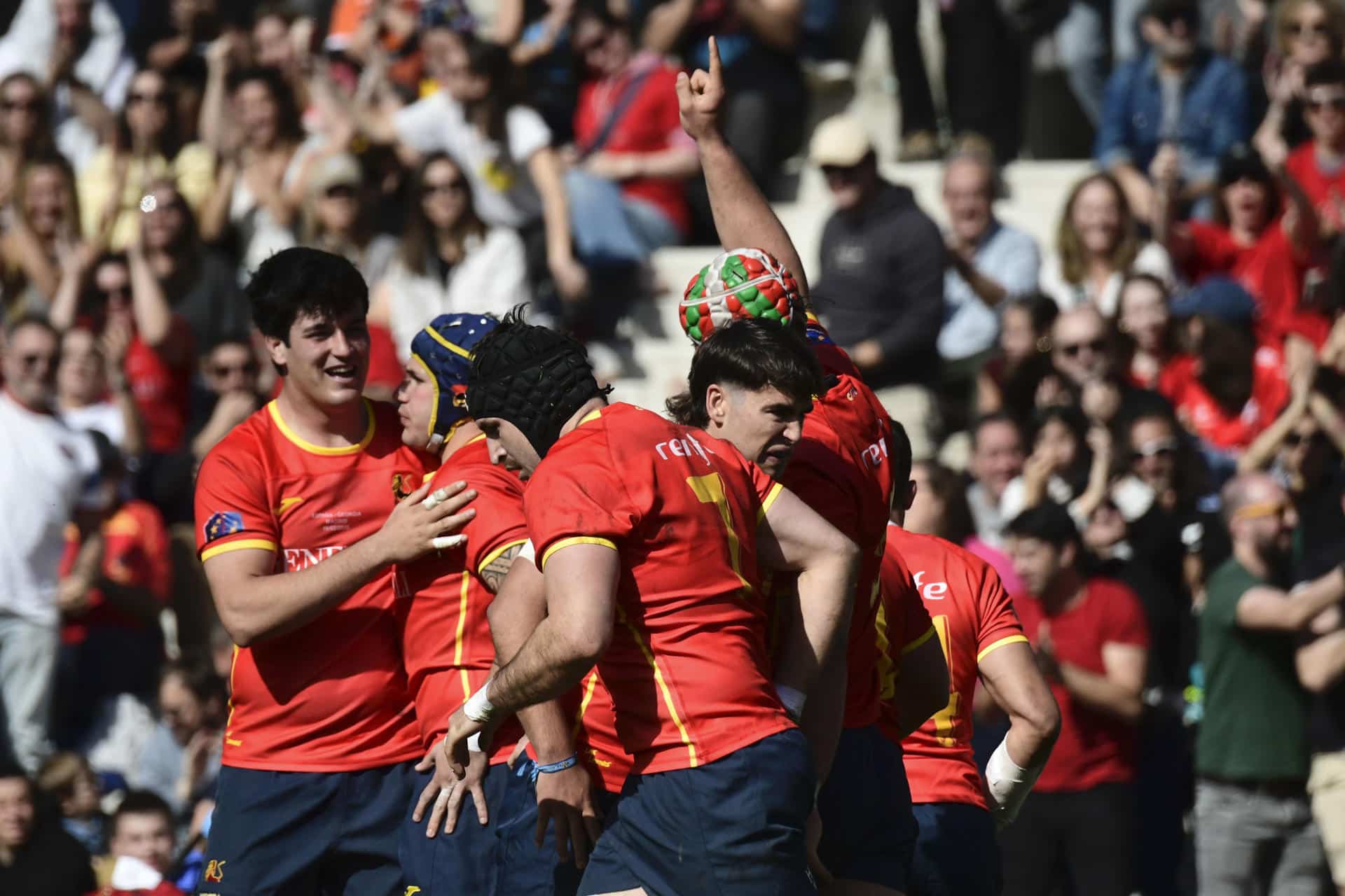 La selección de España en un partido ante Georgia el pasado 16 de febrero.EFE/Víctor Lerena