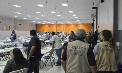 Fotografía cedida por el Consejo Nacional Electoral (CNE) que muestra a personas durante el escrutinio especial en Honduras. EFE/ Consejo Nacional Electoral