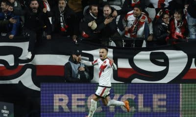 El delantero del Rayo Vallecano Álvaro García en el estadio de Vallecas en foto de archivo de Juanjo Martín