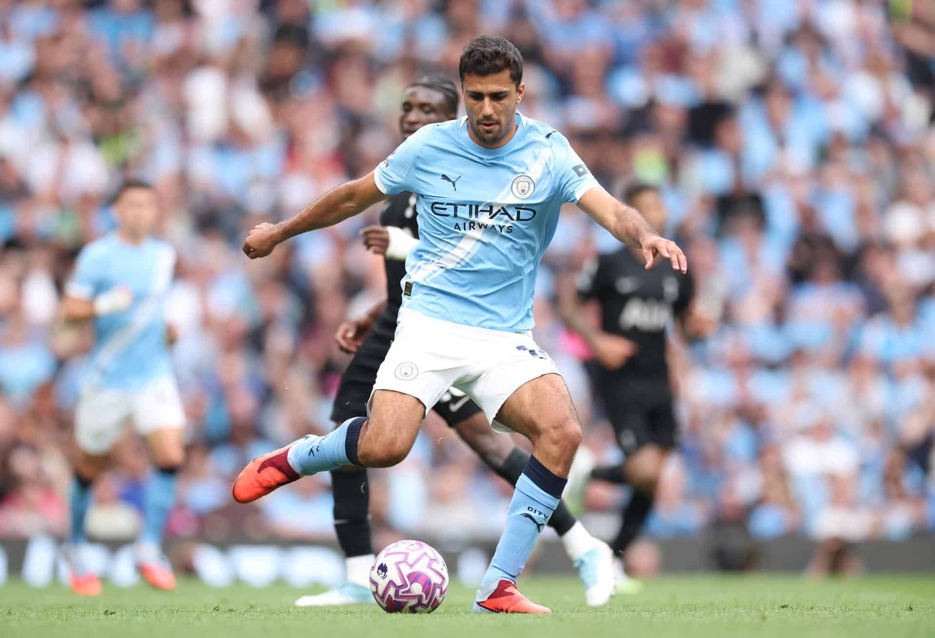 Rodri, jugador del Manchester City, durante un partido de Premier League el pasado 23 de agosto. EFE/EPA/ADAM VAUGHAN