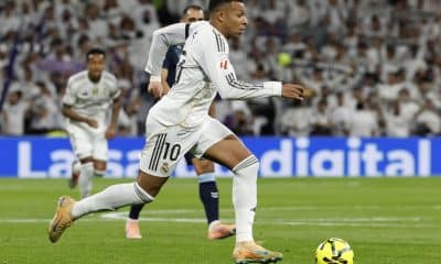 Kylian Mbappé, durante el partido contra el Celta del pasado domingo. EFE/Chema Moya