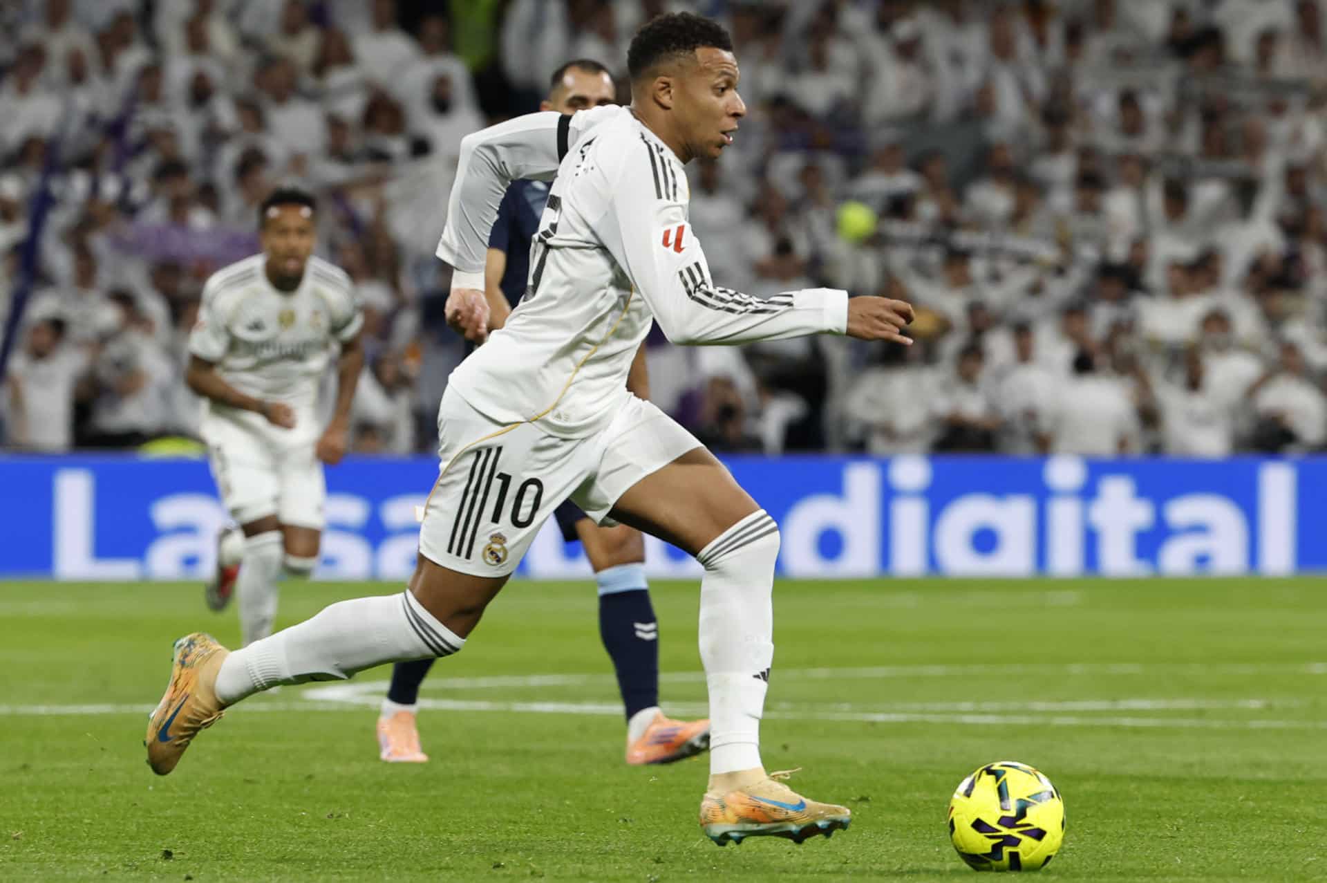 Kylian Mbappé, durante el partido contra el Celta del pasado domingo. EFE/Chema Moya