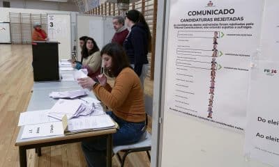 Colegio electoral instalado en la Escuela de Educación Secundaria Camões de Lisboa, para las elecciones presidenciales de Portugal, este domingo. EFE/Carlota Ciudad