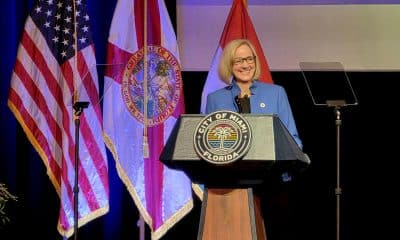 La alcaldesa electa de Miami, Eileen Higgins, habla durante el acto de juramento en la Universidad de Miami-Dade College, en Miami, Florida (EE.UU.). Imagen de archivo. EFE/ Alberto Boal
