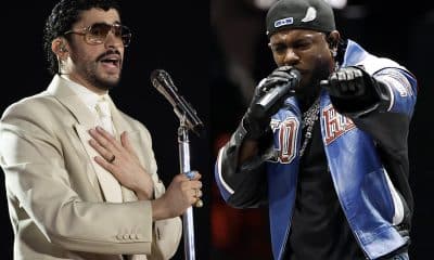 Combo de fotografías de archivo de los cantantes Bad Bunny (i) y Kendrick Lamar, dos figuras recurrentes en la escena musical mundial, que buscarán en la 68° edición de los premios Grammy seguir la estela triunfal que Beyoncé demarcó el año pasado y conseguir sus propios récords que grabarían sus nombres en la historia del rap y el género urbano, respectivamente. EFE/ Orlando Barría / Erik S. Lesser