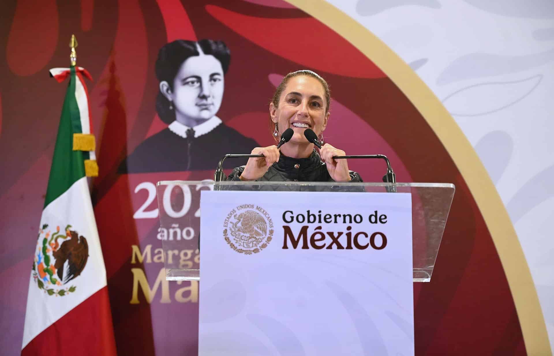 Fotografía cedida por la presidencia de México, de la mandataria mexicana, Claudia Sheinbaum, hablando durante una gira de trabajo en Reynosa (México). EFE/ Presidencia de México /SOLO USO EDITORIAL/NO VENTAS/SOLO DISPONIBLE PARA ILUSTRAR LA NOTICIA QUE ACOMPAÑA (CRÉDITO OBLIGATORIO)
