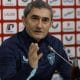 El entrenador del Athletic de Bilbao, Ernesto Valverde, en una rueda de prensa previa al partido liguero ante Osasuna en El Sadar. EFE/ Miguel Toña