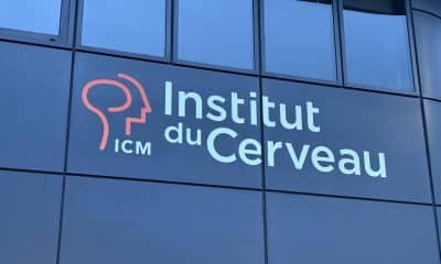Logo del Instituto del Cerebro de París (ICM) en su fachada, donde se celebra el primer foro internacional de la Salud Cerebral. EFE/POL LLOBERAS CARDONA
