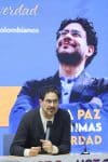 El candidato presidencial colombiano del Pacto Histórico Iván Cepeda ofrece una rueda de prensa este miércoles en Madrid, para hablar del riesgo de injerencias estadounidenses en las próximas elecciones colombianas y de las consecuencias de la reciente operación militar en Venezuela. EFE/ Víctor Lerena
