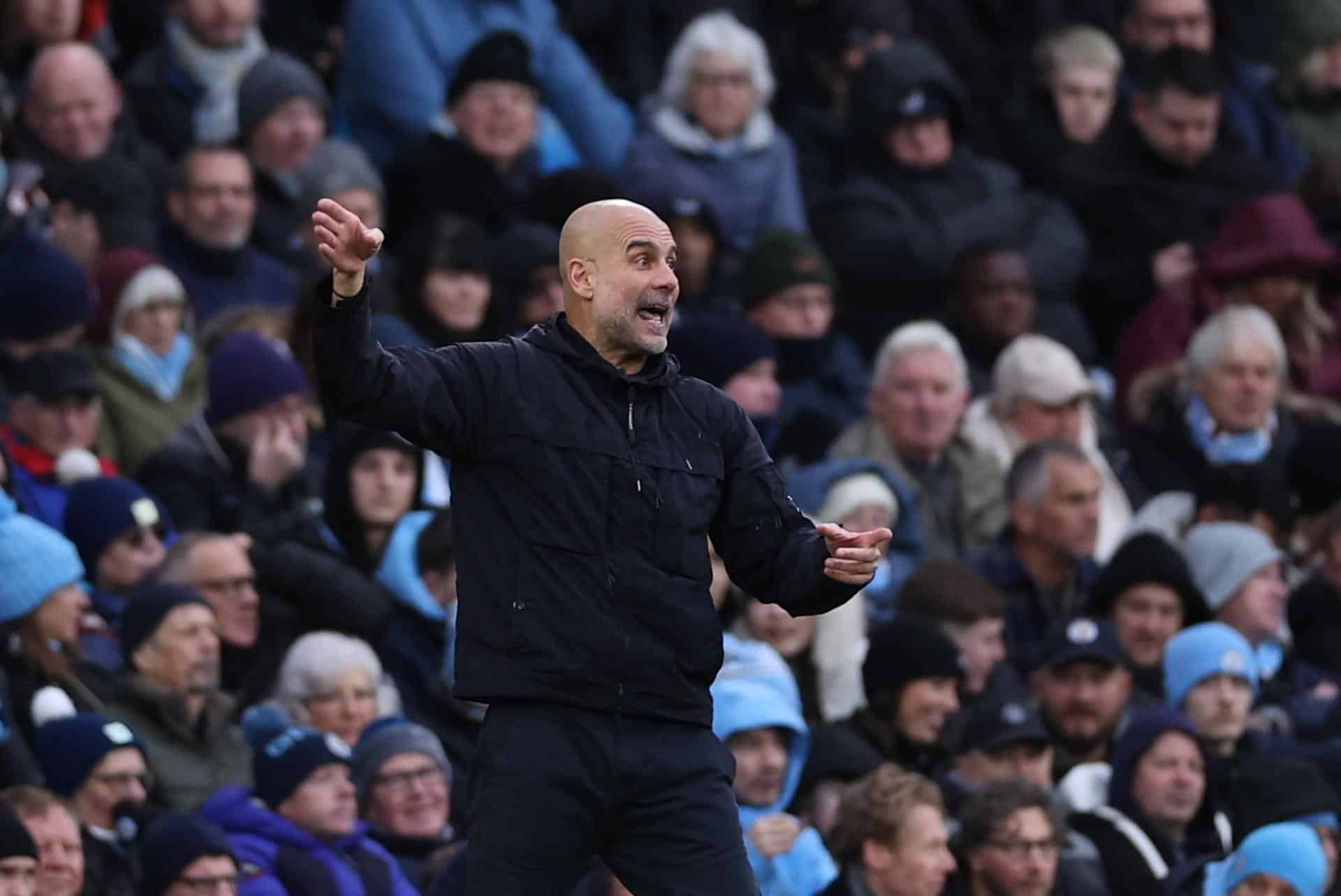 El técnico español del Manchester City, Pep Guardiola, en un momento del partido contra el Wolverhampton Wanderers, el pasado sábado. EFE/EPA/ADAM VAUGHAN SOLO USO EDITORIAL.
