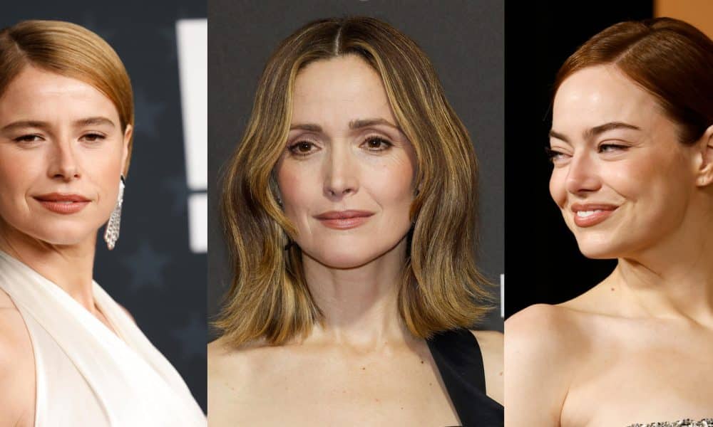 Combo de fotografías que muestra a las actrices Jessie Buckley (i), Rose Byrne (c), y Emma Stone. EFE/ Jill Connelly/ Nina Prommer/ Caroline Brehman