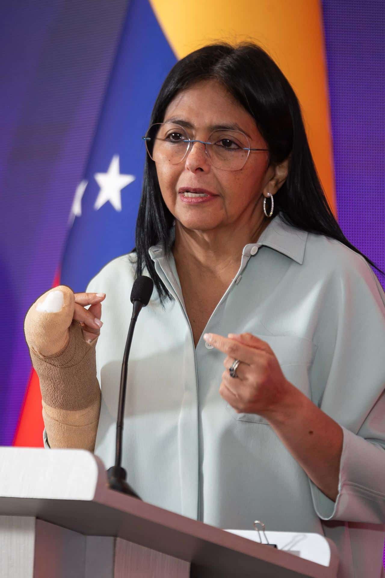 Imagen de Archivo de la vicepresidenta ejecutiva de Venezuela, Delcy Rodríguez.
EFE/ Ronald Pena R