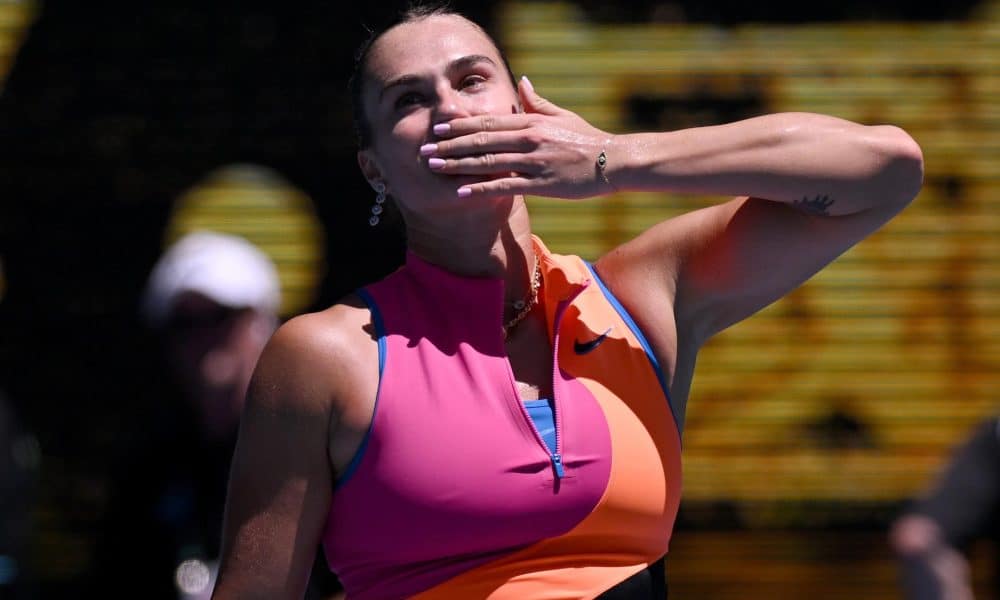 MELBOURNE (Australia), 27/01/2026.- La bielorrusa Aryna Sabalenka celebrando su victoria en el Abierto de Melbourne, Australia. (Tenis, Bielorrusia) EFE/EPA/JAMES ROSS AUSTRALIA AND NEW ZEALAND OUT