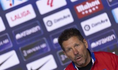 Simeone, durante la rueda de prensa. EFE/Sergio Pérez