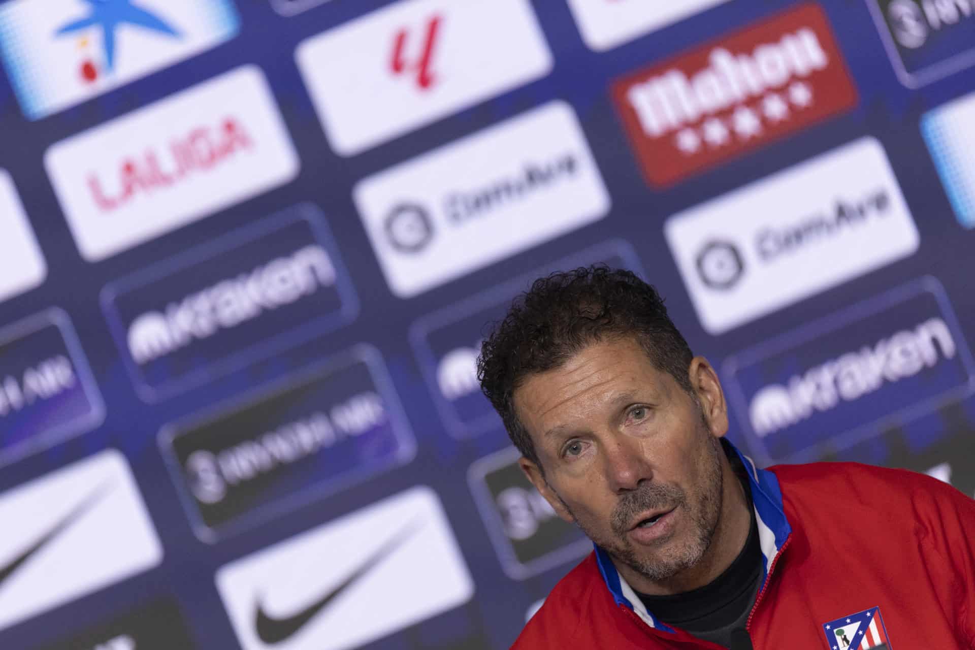Simeone, durante la rueda de prensa. EFE/Sergio Pérez