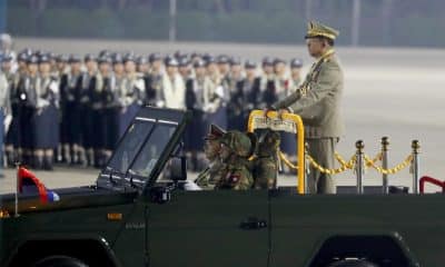 NAYPYITAW (Myanmar), 27/03/2025.- El líder de la junta militar de Birmania, Min Aung Hlaing, durante un desfile en Naypidó. (Birmania) EFE/EPA/NYEIN CHAN NAING