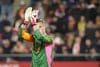 El guardameta del Girona, Marc-André ter Stegen, durante el partido de LaLiga entre el Girona y el Getafe, este lunes en el estadio municipal de Montilivi. EFE/David Borrat
