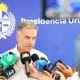 Fotografía cedida por la Presidencia de Uruguay que muestra al mandatario, Yamandú Orsi, hablando durante una rueda de prensa este martes, en Montevideo (Uruguay). EFE/ Federico Rodríguez Bissio/ Presidencia De Uruguay