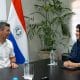 Fotografía difundida en la cuenta en X @SantiPenap del presidente de Paraguay, Santiago Peña, de su reunión con la ministra de Estado para la Cooperación Internacional de los Emiratos Árabes Unidos (EAU), Reem Al Hashimy, este miércoles, en Asunción (Paraguay). EFE/ @SantiPenap
