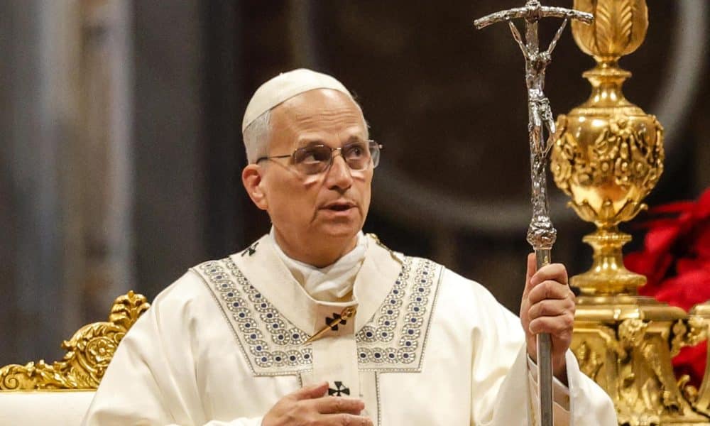 El papa León XIV preside la misa de Año Nuevo en la basílica de San Pedro el 1 de enero de 2026. EFE/EPA/GIUSEPPE LAMI