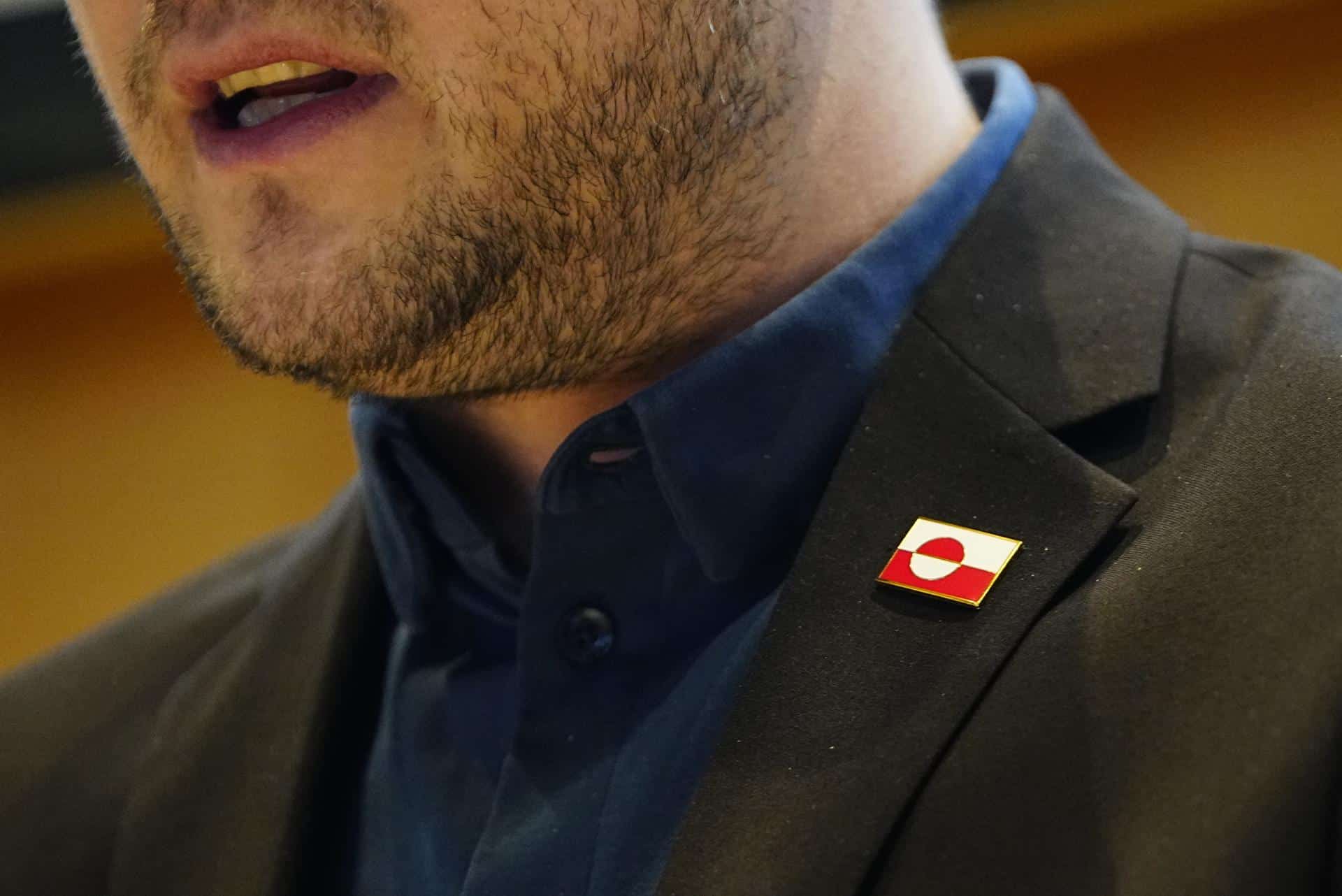El jefe de gobierno de Groenlandia, Jens-Frederik Nielsen, habla durante una conferencia de prensa para la prensa extranjera en el centro cultural Katuaq, Nuuk, Groenlandia, 22 de enero de 2026. (Groenlandia) EFE/EPA/Mads Claus Rasmussen DENMARK OUT