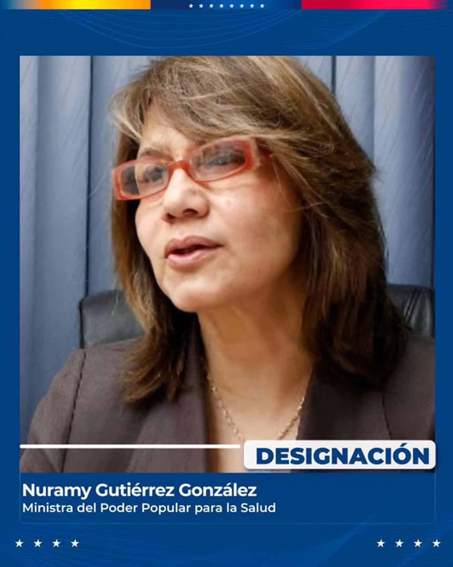 Fotografía difundida en la cuenta en X @delcyrodriguezv de la presidenta encargada de Venezuela, Delcy Rodríguez, de la nueva ministra de Salud Nuramy Gutiérrez. EFE/ @delcyrodriguezv