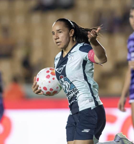 Charlyn Corral de Pachuca femenil celebra un gol. Imagen de archivo. EFE/Miguel Sierra