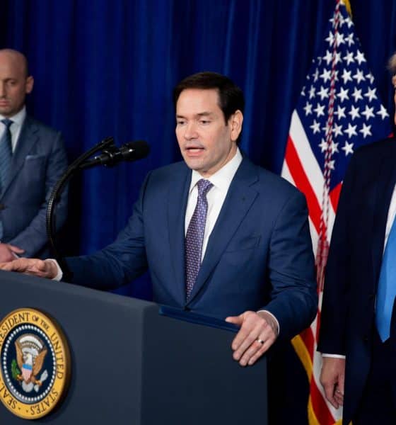 El secretario de Estado de EE.UU., Marco Rubio (C). EFE/EPA/NICOLE COMBEAU / POOL