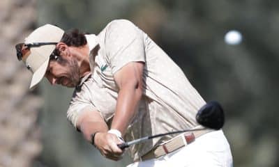 El golfista español Nacho Elvira en acción durante la tercera ronda del torneo de golf Dubai Invitational 2026 del European Tour en el Dubai Creek Golf Club en Dubai, Emiratos Árabes Unidos. EFE/EPA/ALI HAIDER