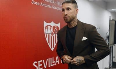 El futbolista Sergio Ramos a su llegada a la rueda de prensa donde se despidíó del club sevillista, el 18 de junio de 2024. EFE/José Manuel Vidal