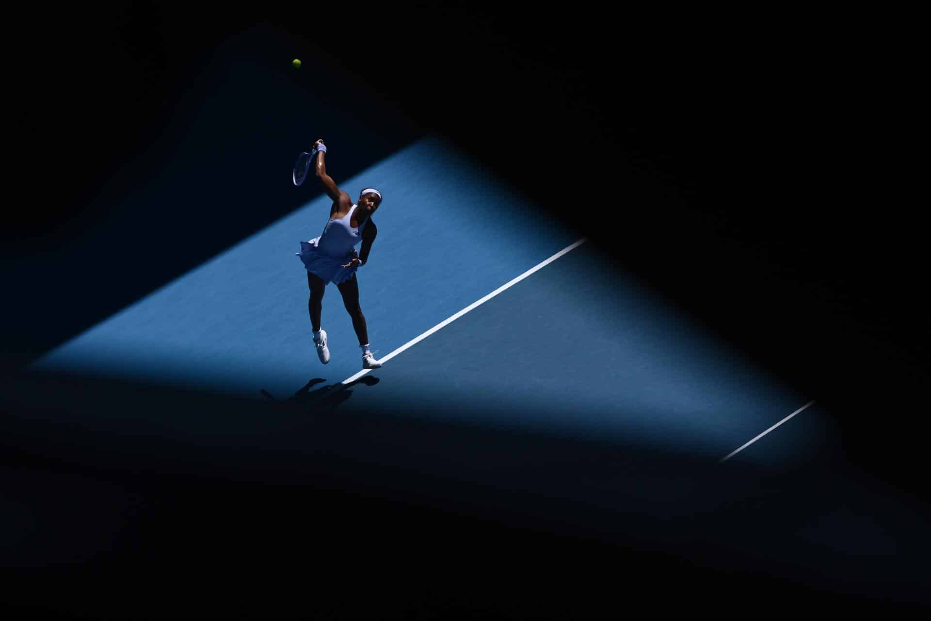 La estadounidense Coco Gauff, tercera jugadora del mundo, durante su victoria contra la serbia Olga Danilovic en la segunda ronda del Abierto de Australia.
EFE/EPA/JOEL CARRETT AUSTRALIA AND NEW ZEALAND OUT
