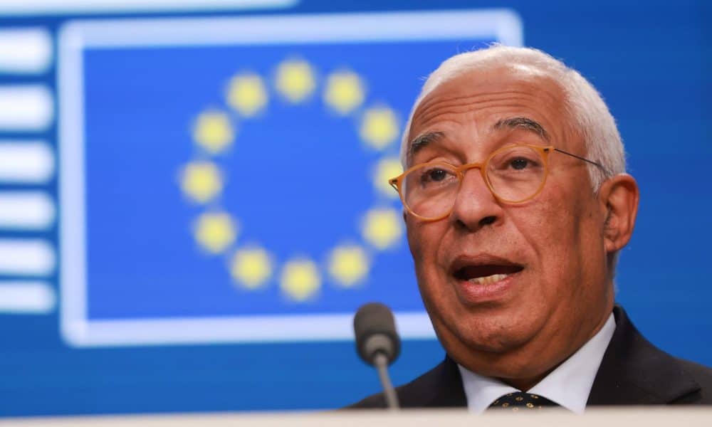 El presidente del Consejo Europeo, António Costa, habla durante una conferencia de prensa al término de una reunión informal de los miembros del Consejo Europeo en Bruselas, Bélgica, el 23 de enero de 2026. EFE/EPA/OLIVIER HOSLET