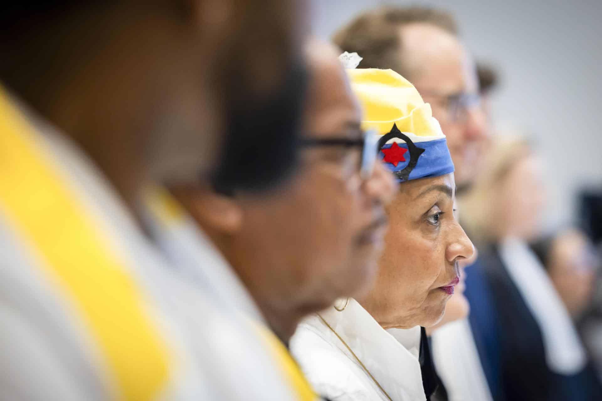 Querellantes durante el veredicto en la corte de La Haya, Países Bajos. EFE/EPA/LAURENS VAN PUTTEN
