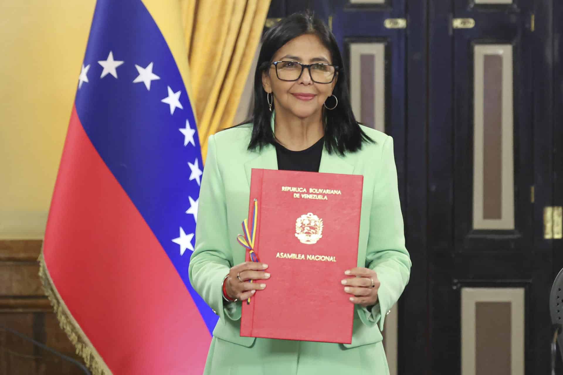 Fotografía cedida por el Palacio de Miraflores de la presidenta encargada de Venezuela, Delcy Rodríguez. EFE/ Palacio de Miraflores