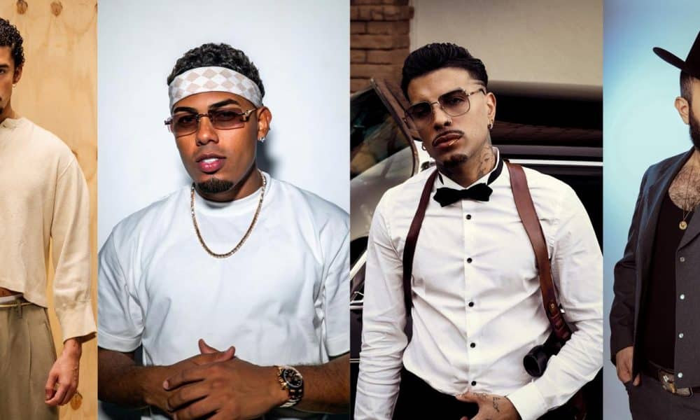 Combo de fotografías cedido por TelevisaUnivision donde aparecen de izquierda a derecha los artistas que lideran las nominaciones al Premio Lo Nuestro de Univision, los puertorriqueños Bad Bunny, Myke Towers y Rauw Alejandro, y el cantante mexicano Carín León. EFE/ Televisaunivision  /SOLO USO EDITORIAL/ NO VENTAS/ SOLO DISPONIBLE PARA ILUSTRAR LA NOTICIA QUE ACOMPAÑA (CRÉDITO OBLIGATORIO)