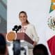 Fotografía cedida por la presidencia de México, de la mandataria, Claudia Sheinbaum, hablando en una rueda de prensa este viernes, en Veracruz (México).  EFE/ Presidencia de México /SOLO USO EDITORIAL/ NO VENTAS/ SOLO DISPONIBLE PARA ILUSTRAR LA NOTICIA QUE ACOMPAÑA (CRÉDITO OBLIGATORIO)
