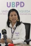 La directora general de la Unidad de Búsqueda de Personas Dadas por Desaparecidas (UBPD), Luz Janeth Forero Martínez, habla durante una rueda de prensa este viernes, en Bogotá (Colombia).EFE/ Carlos Ortega
