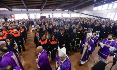 Funeral por las 45 víctimas del accidente ferroviario en la localidad del Adamuz (sur de España), donde tuvo lugar el suceso. EFE/Salas
