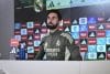 El entrenador del Real Madrid Álvaro Arbeloa ofrece una rueda de prensa tras el entrenamiento del equipo en la Ciudad Deportiva de Valdebebas en Madrid, en preparación del partido liguero contra el Rayo Vallecano. EFE/ Fernando Villar