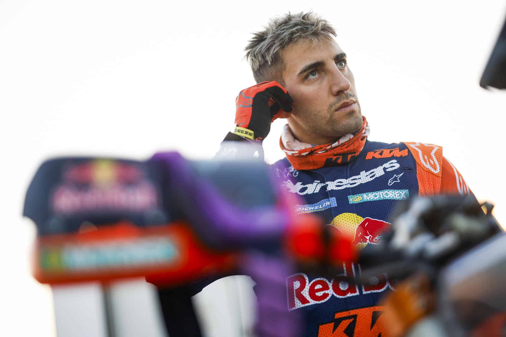 El argentino Luciano Benavides (KTM Factory Racing), tras la etapa del lunes. EFE/ A.S.O./J.Delfosse - SOLO USO EDITORIAL/SOLO DISPONIBLE PARA ILUSTRAR LA NOTICIA QUE ACOMPAÑA (CRÉDITO OBLIGATORIO) -