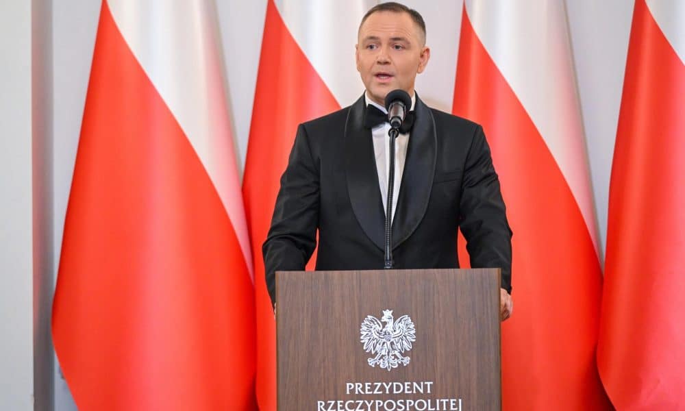 Imagen de archivo del presidente de Polonia, Karol Nawrock, en su discurso de Año Nuevo con delegaciones diplomáticas en Varsovia (Polonia). EFE/EPA/Radek Pietruszka POLAND OUT