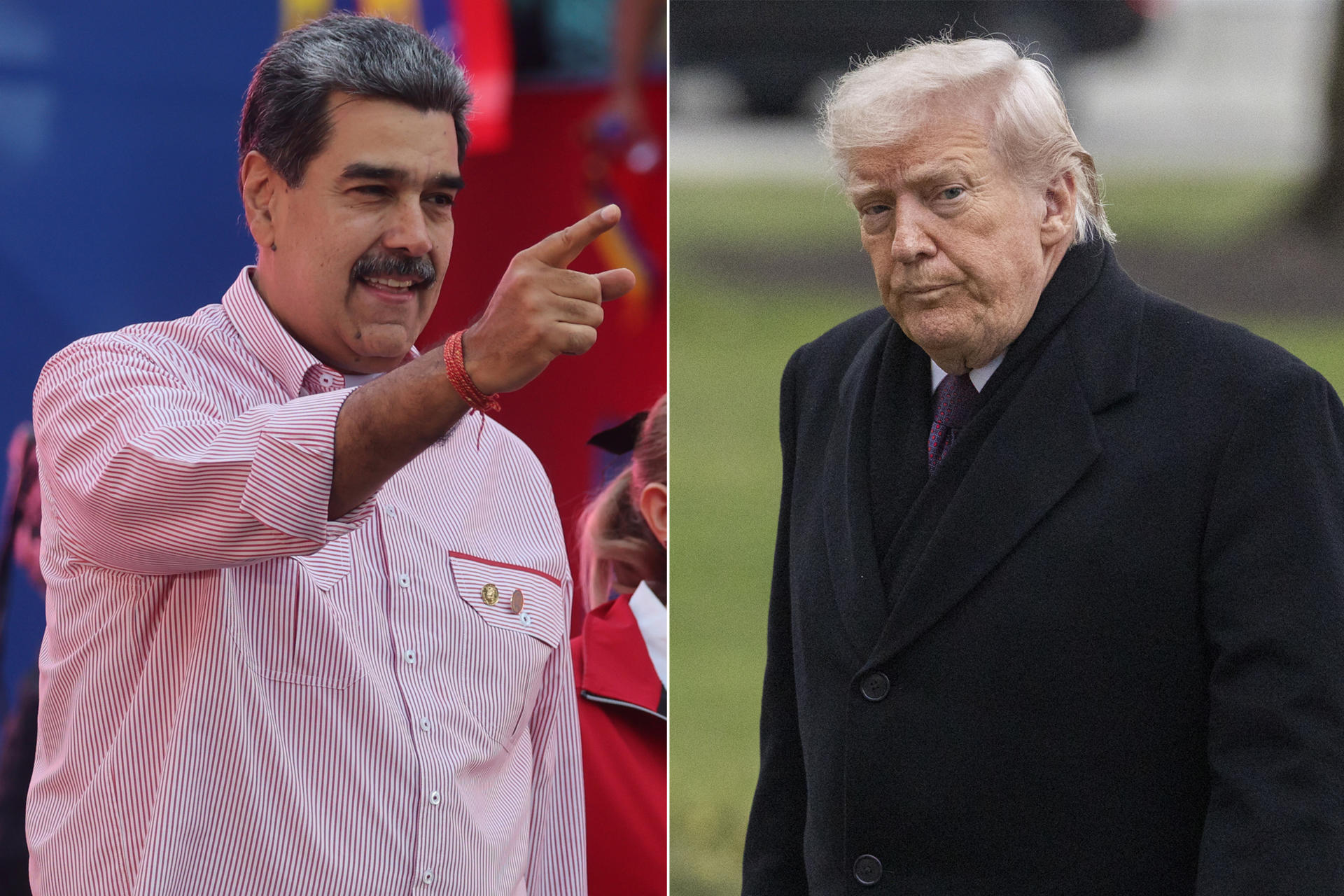 Combo de fotografías que muestra al presidente de Venezuela, Nicolás Maduro (i), y al presidente de Estados Unidos, Donald Trump.
 EFE/ Miguel Gutiérrez/ Shawn Thew /ARCHIVO