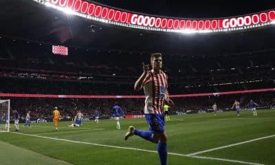 Sørloth celebra un gol en el Metropolitano, en una foto de archivo. EFE/ Juanjo Martín